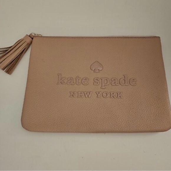 kate spade Handbags - Kate Spade Tan Leather Clutch